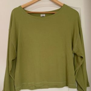 Wilfred cropped textured green shirt
